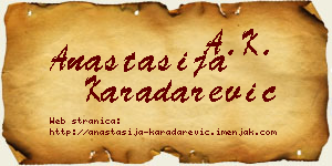 Anastasija Karadarević vizit kartica